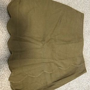 Green skirt with ruffle detail